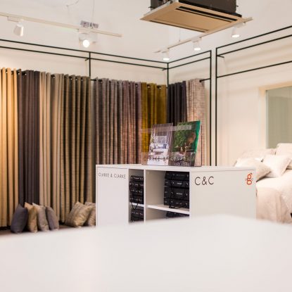 Clarke and Clarke Shop showroom fit out Manchester by Select Interiors